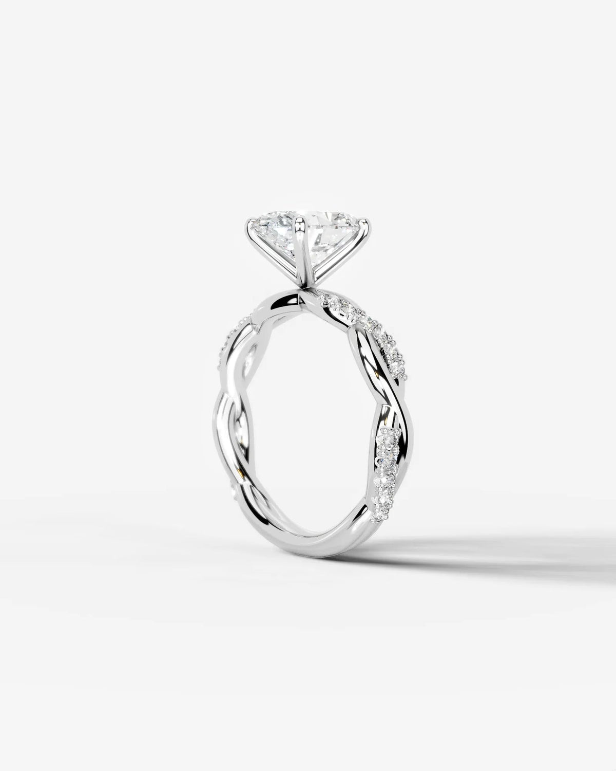 2 Carat Lab Grown Oval Cut Diamond Twist Engagement Ring