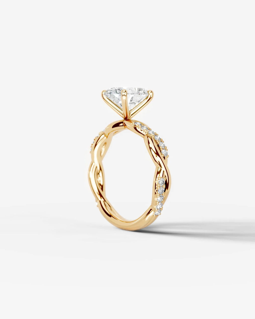 2 Carat Lab Grown Oval Cut Diamond Twist Engagement Ring