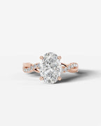 2 Carat Lab Grown Oval Cut Diamond Twist Engagement Ring