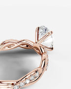 2 Carat Lab Grown Oval Cut Diamond Twist Engagement Ring