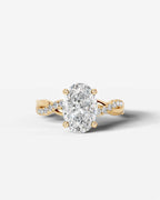 2 Carat Lab Grown Oval Cut Diamond Twist Engagement Ring