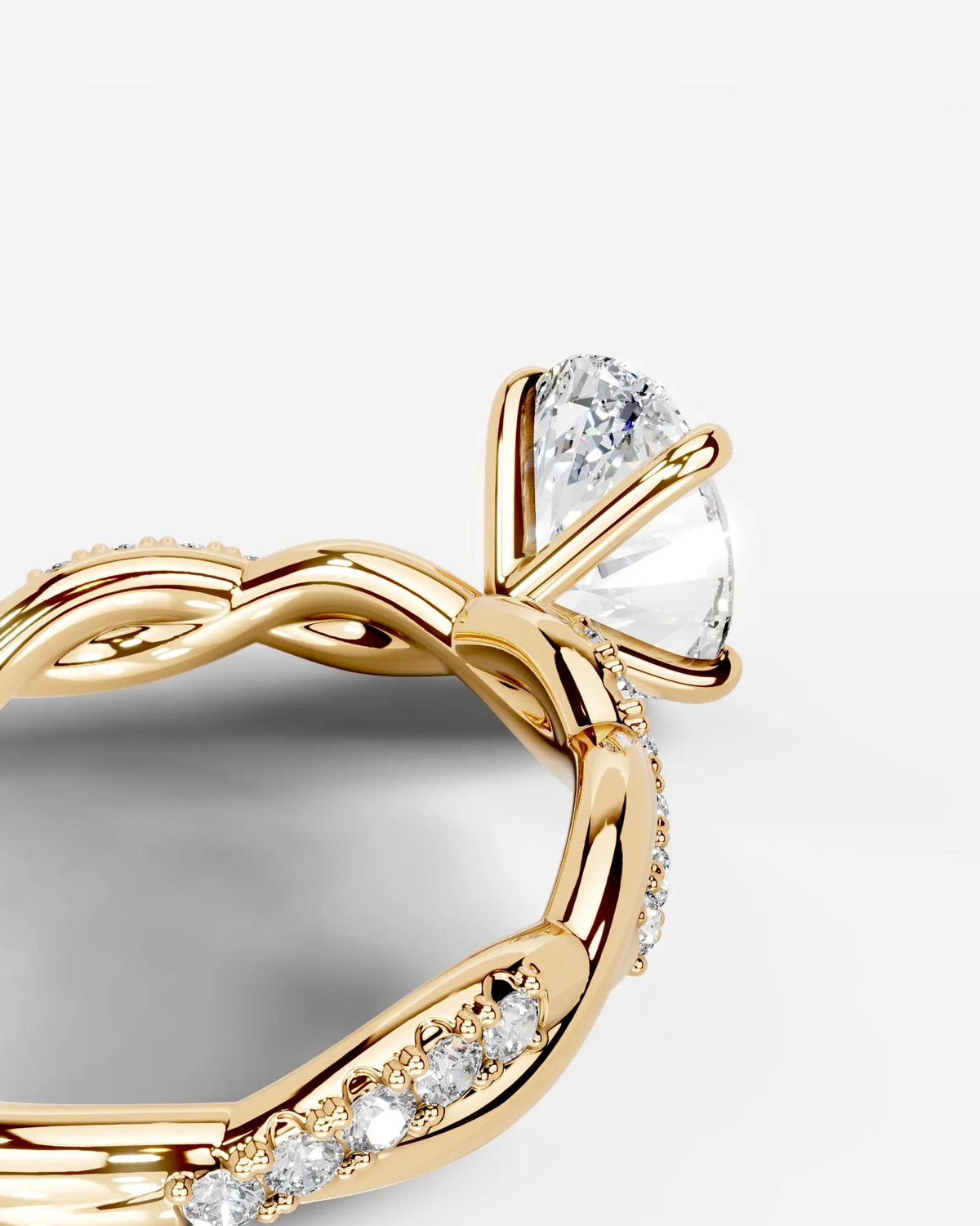 2 Carat Lab Grown Oval Cut Diamond Twist Engagement Ring