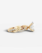 2 Carat Lab Grown Oval Cut Diamond Twist Engagement Ring