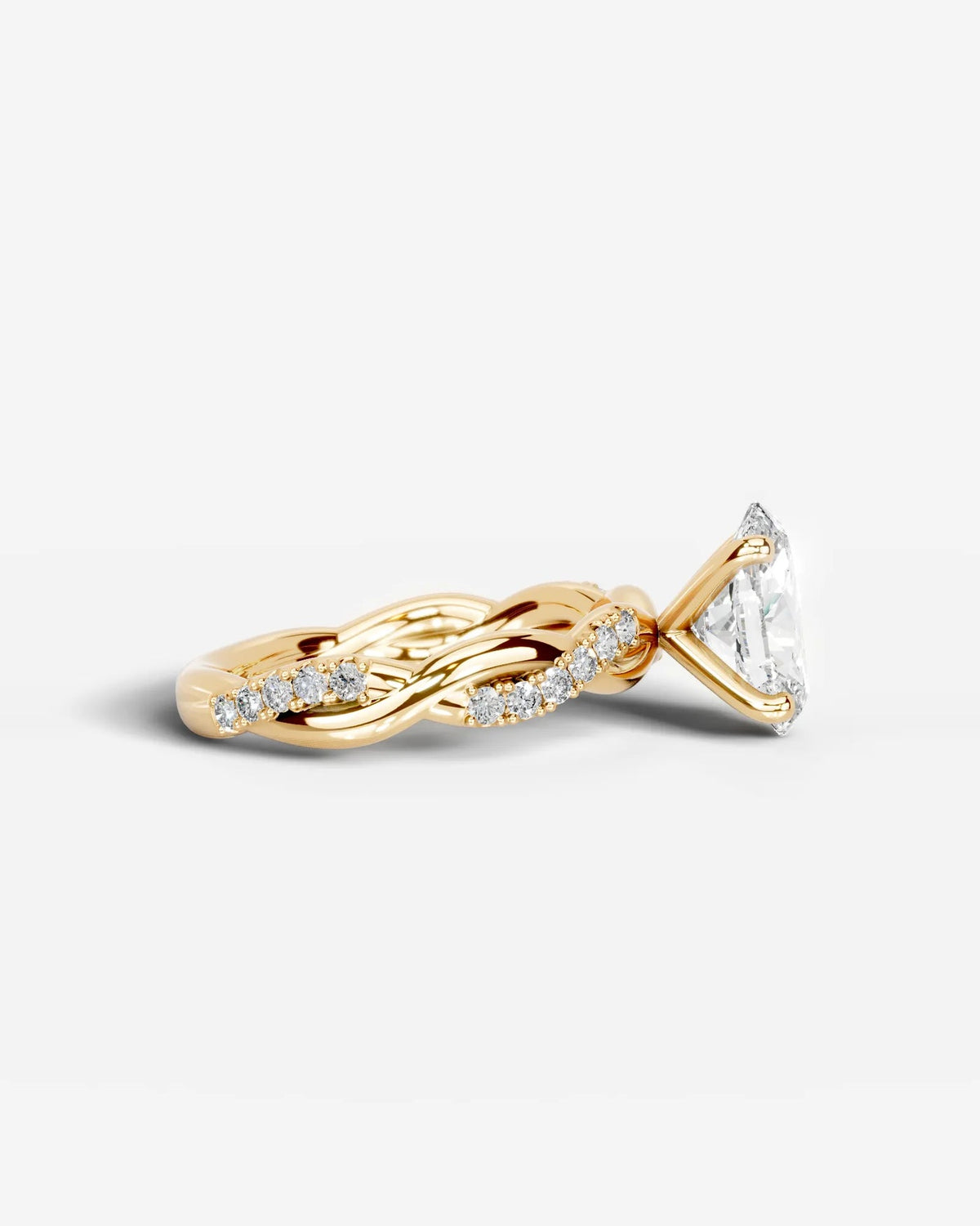 2 Carat Lab Grown Oval Cut Diamond Twist Engagement Ring