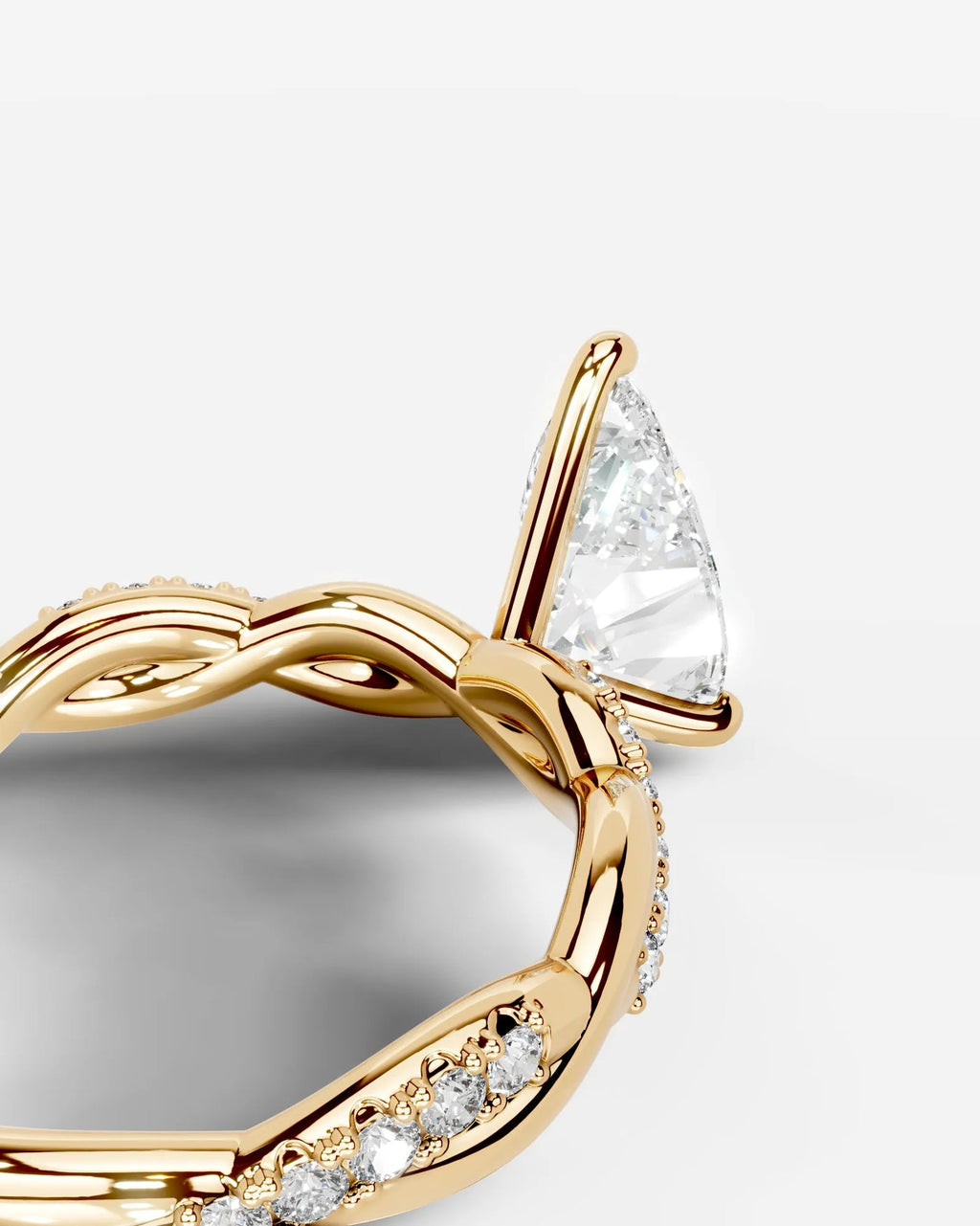 2 Carat Lab Grown Pear Cut Diamond Twist Halo Ring