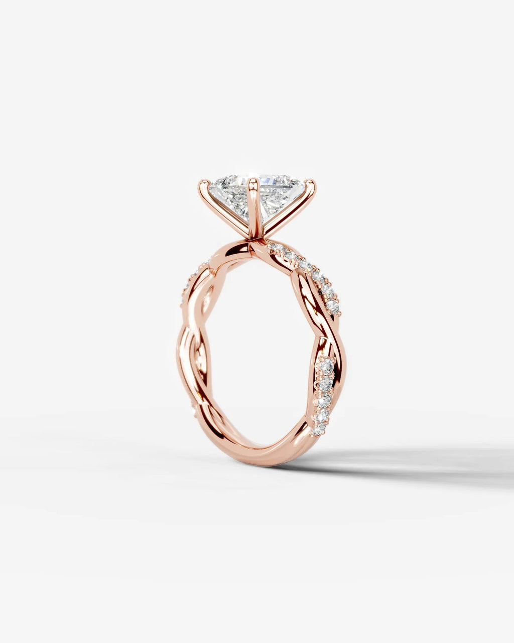 2 Carat Lab Grown Princess Cut Diamond Infinity Twist Ring
