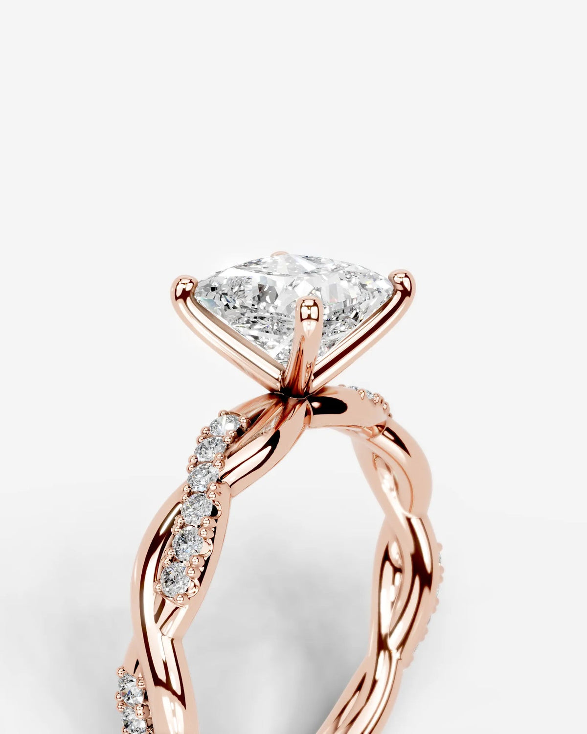 2 Carat Lab Grown Princess Cut Diamond Infinity Twist Ring