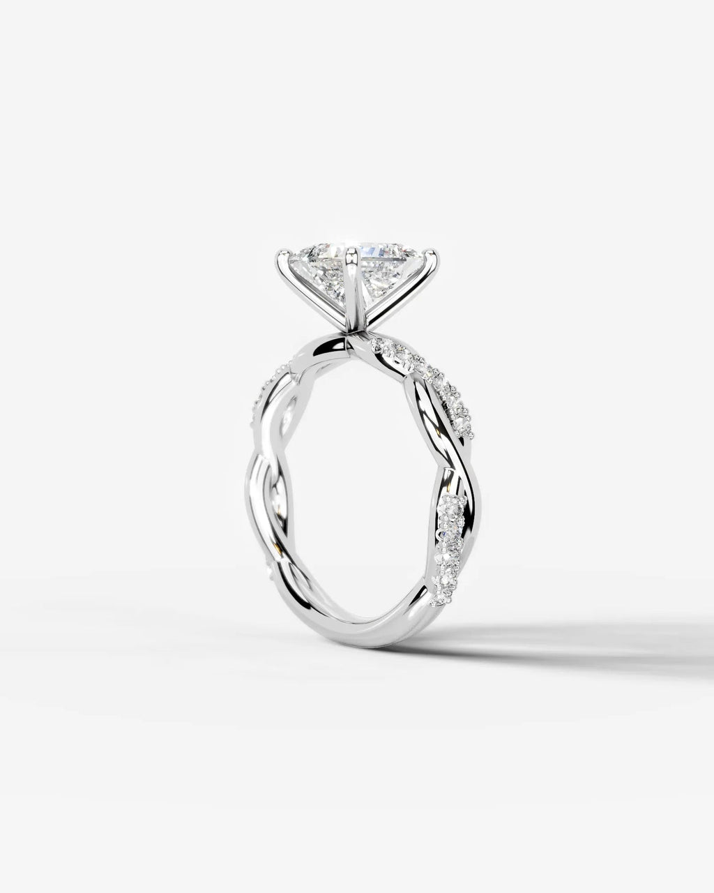 2 Carat Lab Grown Princess Cut Diamond Infinity Twist Ring