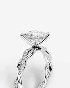 2 Carat Lab Grown Princess Cut Diamond Infinity Twist Ring