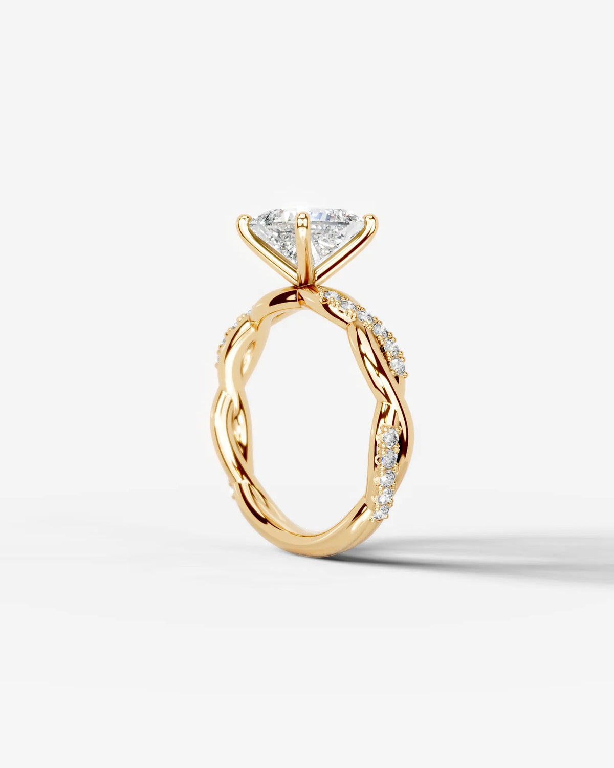 2 Carat Lab Grown Princess Cut Diamond Infinity Twist Ring