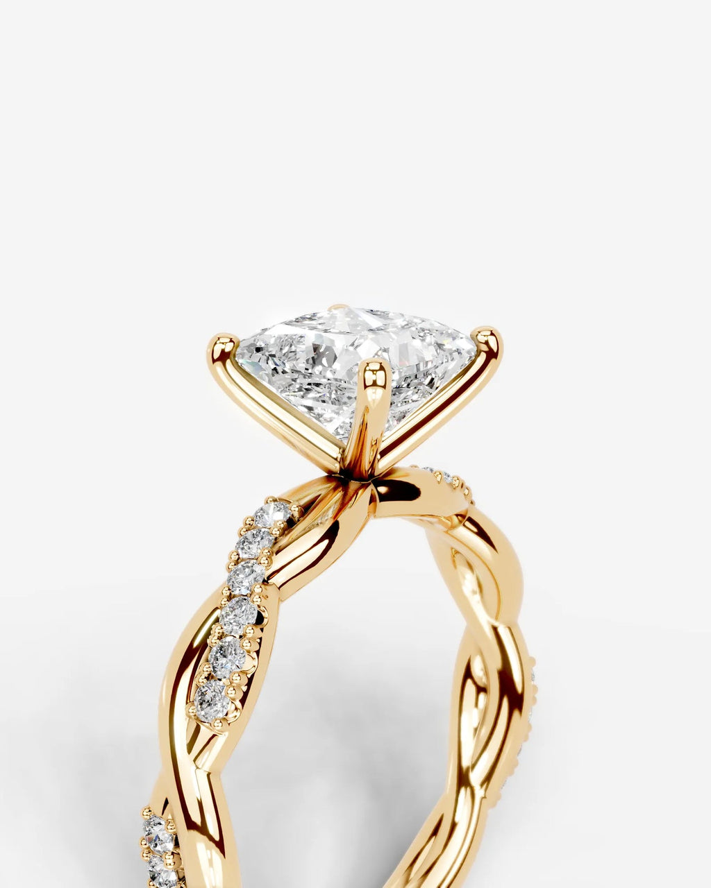 2 Carat Lab Grown Princess Cut Diamond Infinity Twist Ring