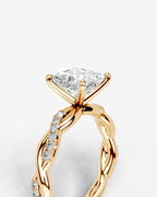 2 Carat Lab Grown Princess Cut Diamond Infinity Twist Ring