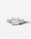 2 Carat Lab Grown Princess Cut Diamond Infinity Twist Ring