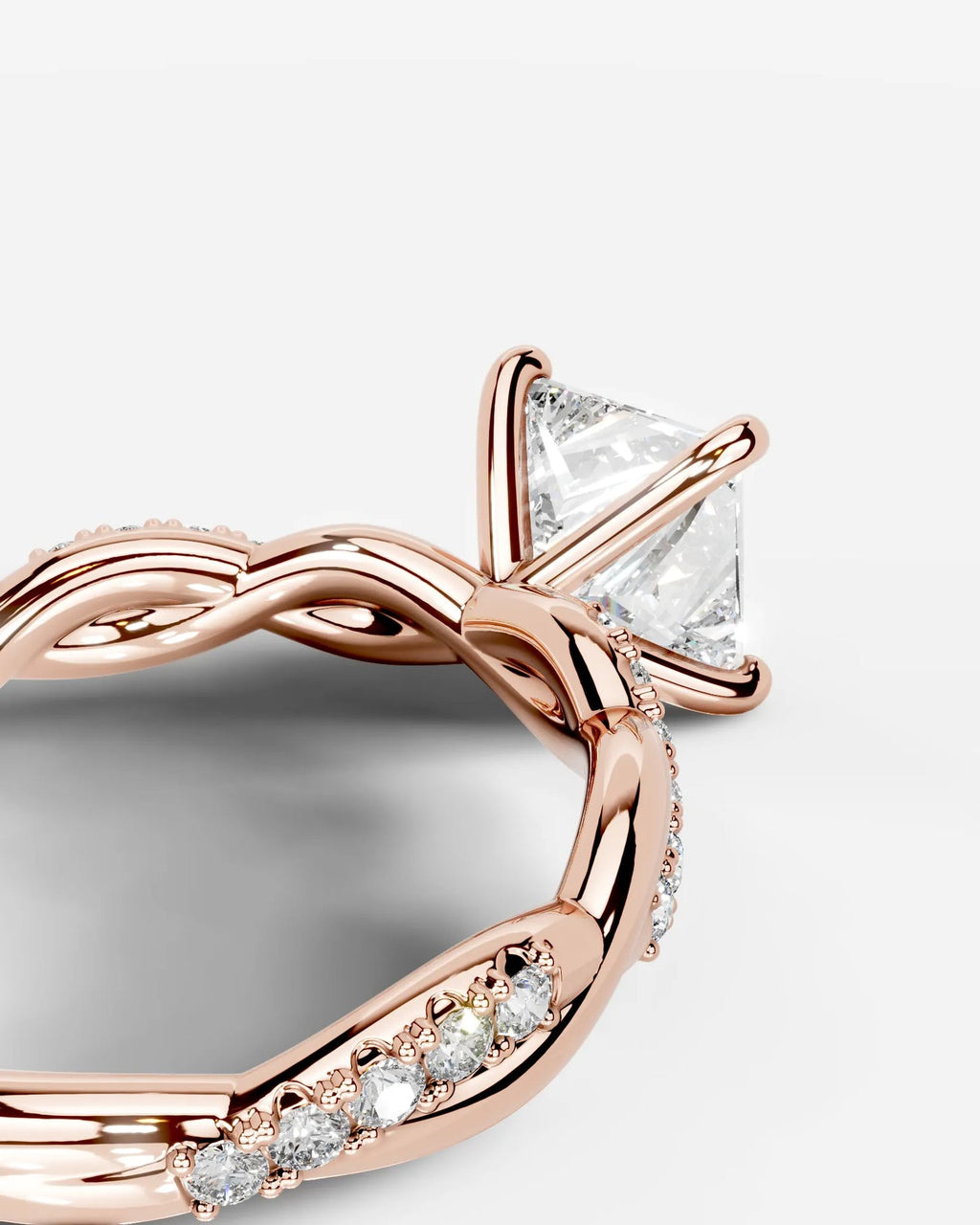 2 Carat Lab Grown Princess Cut Diamond Infinity Twist Ring