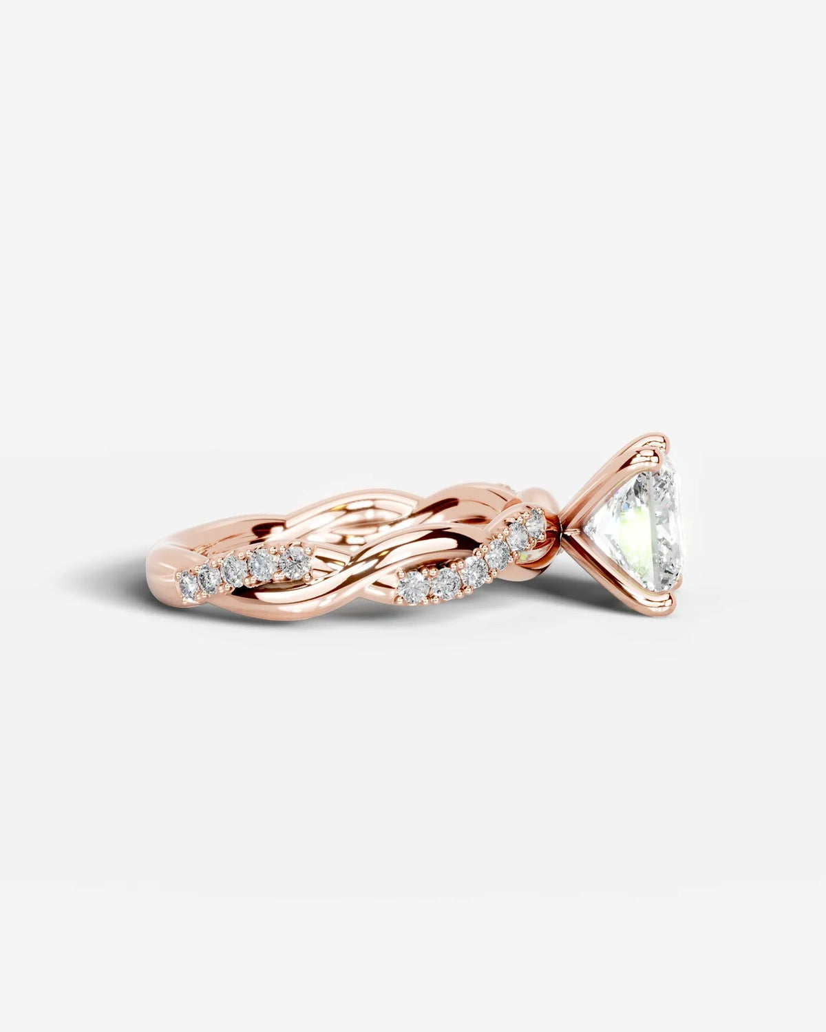 2 Carat Lab Grown Princess Cut Diamond Infinity Twist Ring