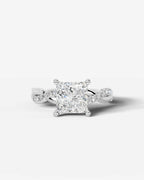 2 Carat Lab Grown Princess Cut Diamond Infinity Twist Ring