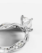 2 Carat Lab Grown Princess Cut Diamond Infinity Twist Ring
