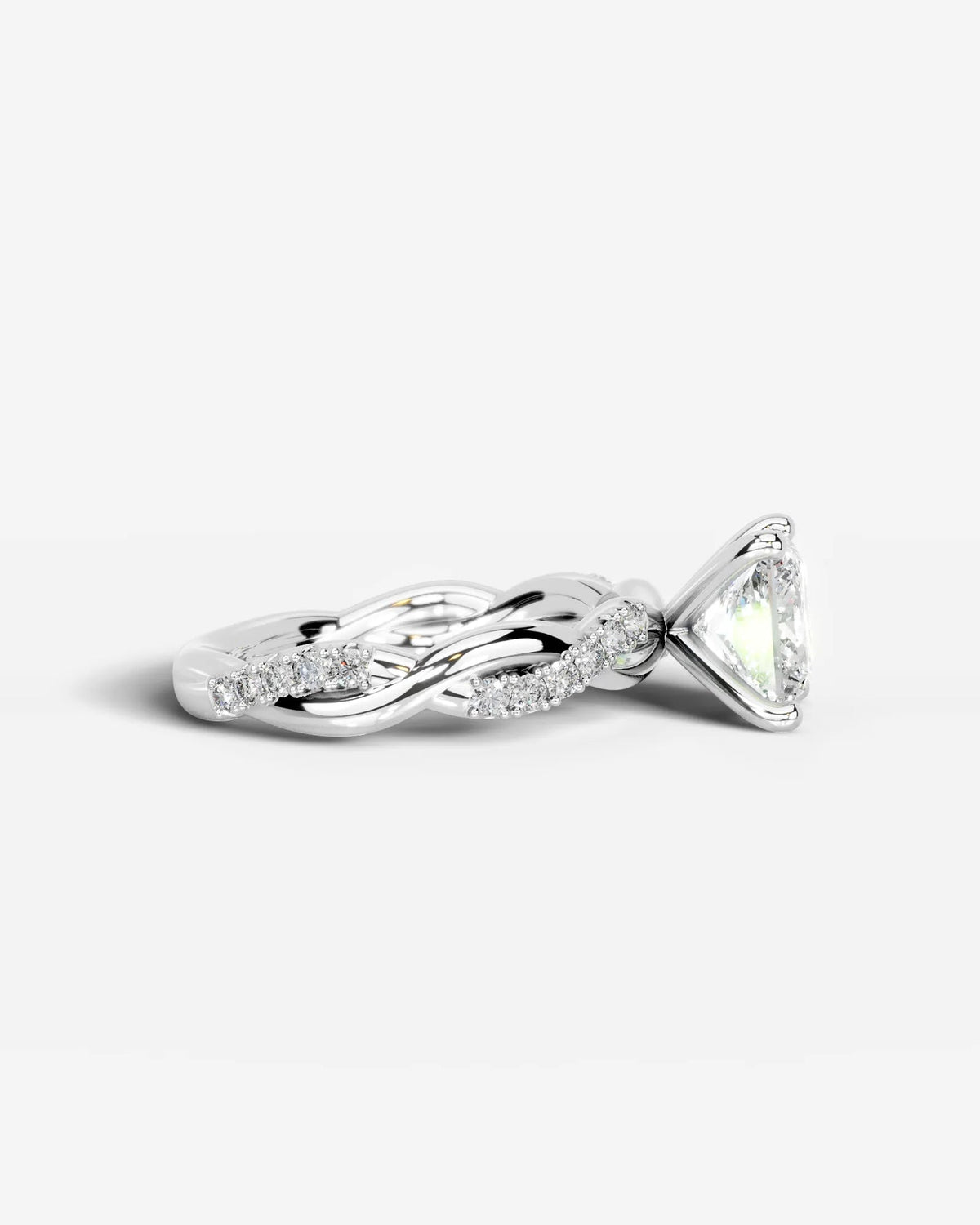 2 Carat Lab Grown Princess Cut Diamond Infinity Twist Ring