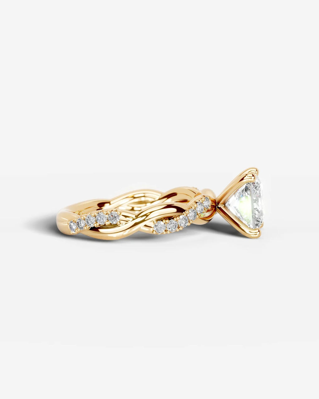 2 Carat Lab Grown Princess Cut Diamond Infinity Twist Ring