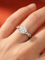 2 Carat Lab Grown Round Cut Diamond Twist Engagement Ring