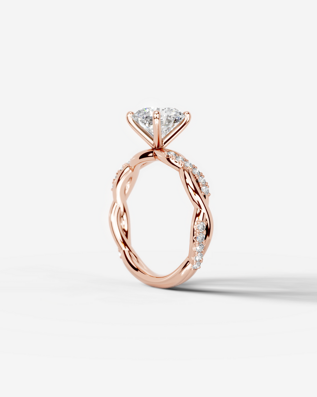 2 Carat Lab Grown Round Cut Diamond Twist Engagement Ring
