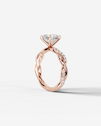 2 Carat Lab Grown Round Cut Diamond Twist Engagement Ring