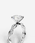 2 Carat Lab Grown Round Cut Diamond Twist Engagement Ring