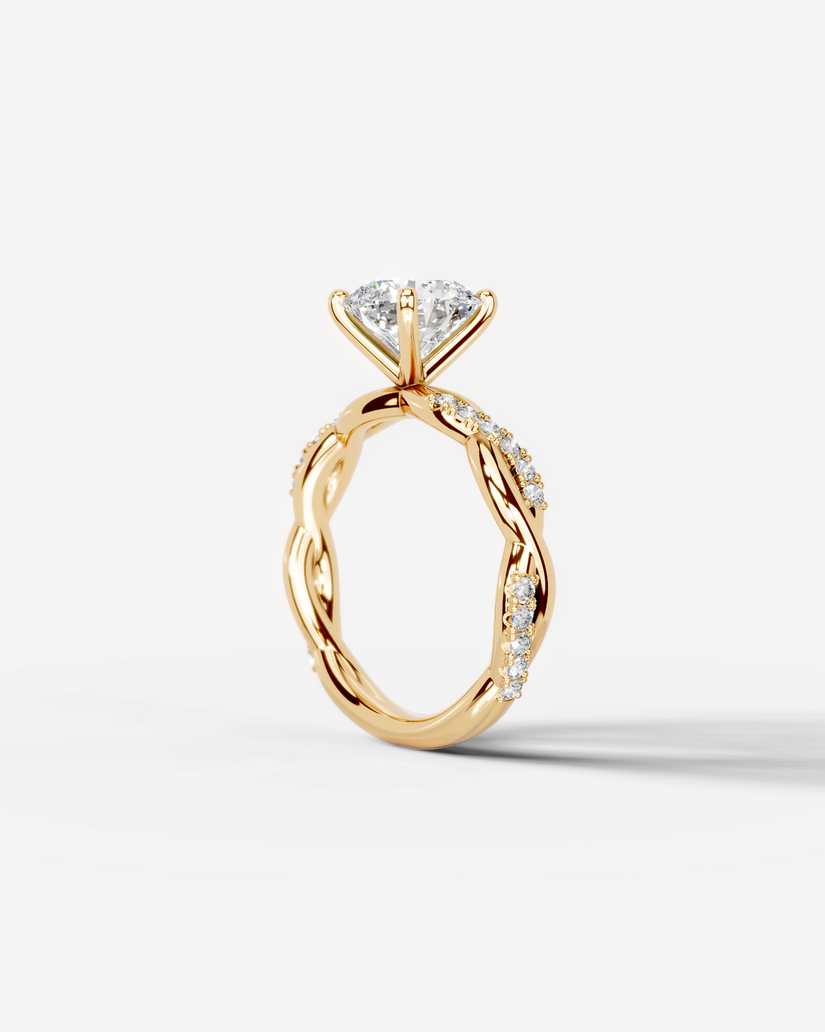 2 Carat Lab Grown Round Cut Diamond Twist Engagement Ring