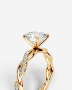 2 Carat Lab Grown Round Cut Diamond Twist Engagement Ring