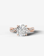 2 Carat Lab Grown Round Cut Diamond Twist Engagement Ring