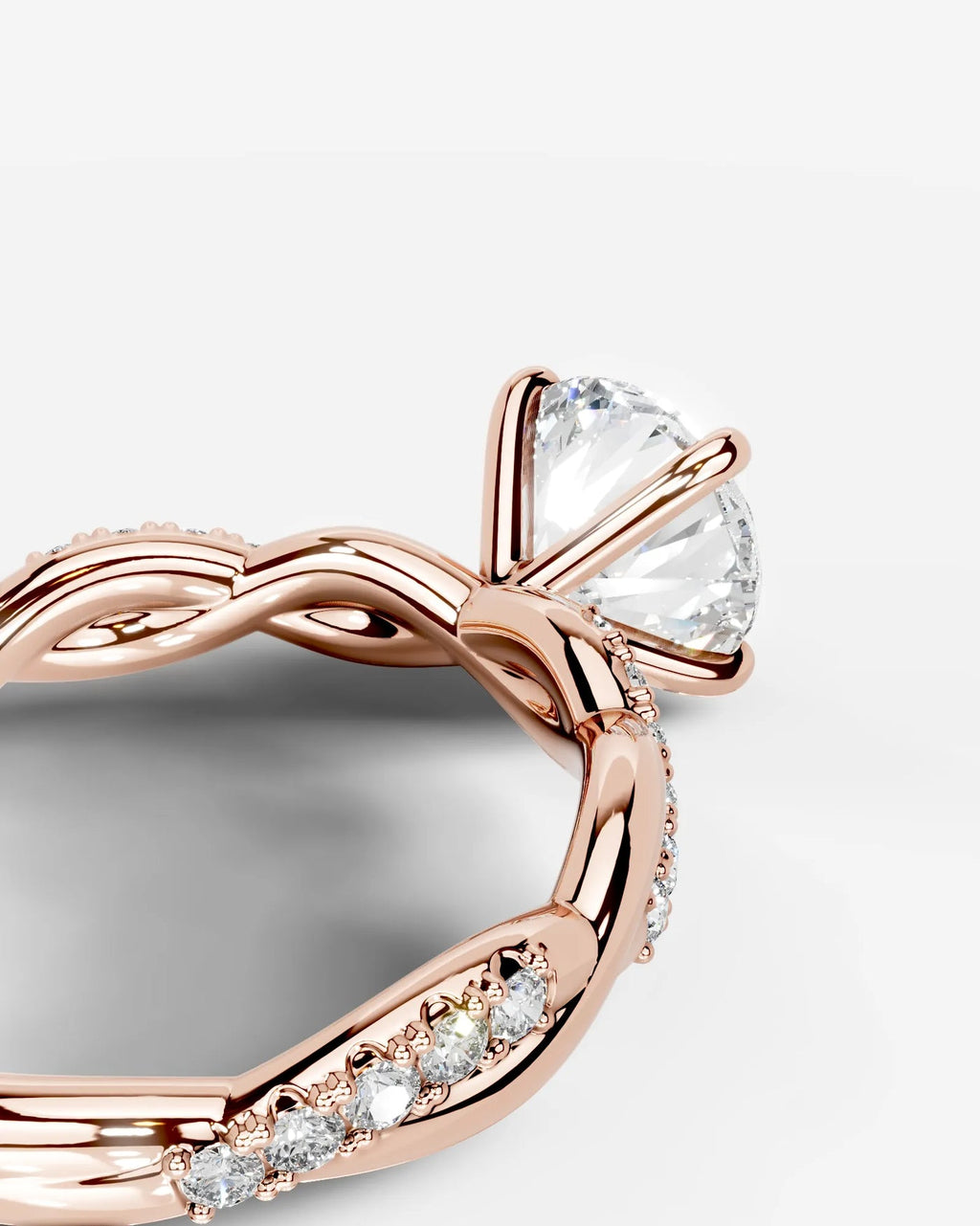 2 Carat Lab Grown Round Cut Diamond Twist Engagement Ring