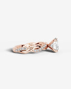 2 Carat Lab Grown Round Cut Diamond Twist Engagement Ring
