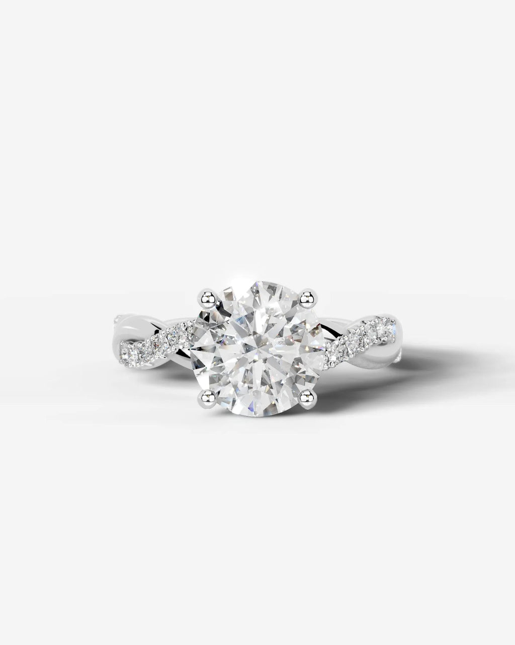 2 Carat Lab Grown Round Cut Diamond Twist Engagement Ring