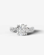 2 Carat Lab Grown Round Cut Diamond Twist Engagement Ring