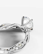 2 Carat Lab Grown Round Cut Diamond Twist Engagement Ring