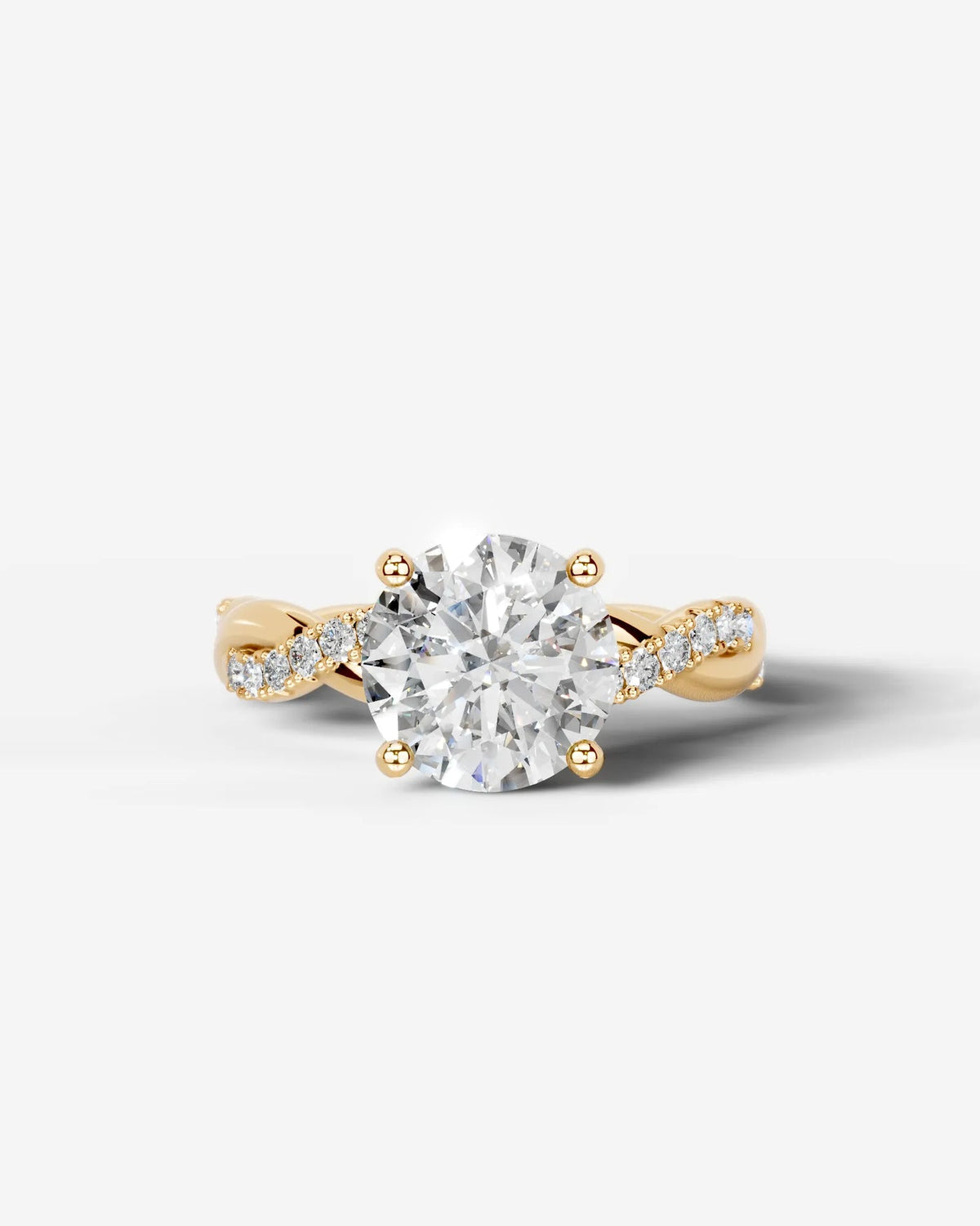 2 Carat Lab Grown Round Cut Diamond Twist Engagement Ring