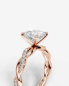 2 Carat Lab Grown Princess Cut Diamond Twist Engagement Ring