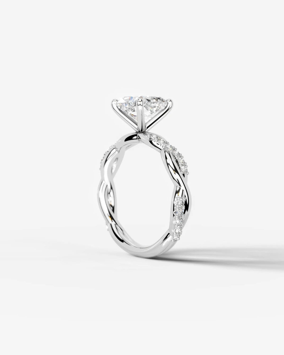 2 Carat Lab Grown Princess Cut Diamond Twist Engagement Ring