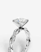 2 Carat Lab Grown Princess Cut Diamond Twist Engagement Ring