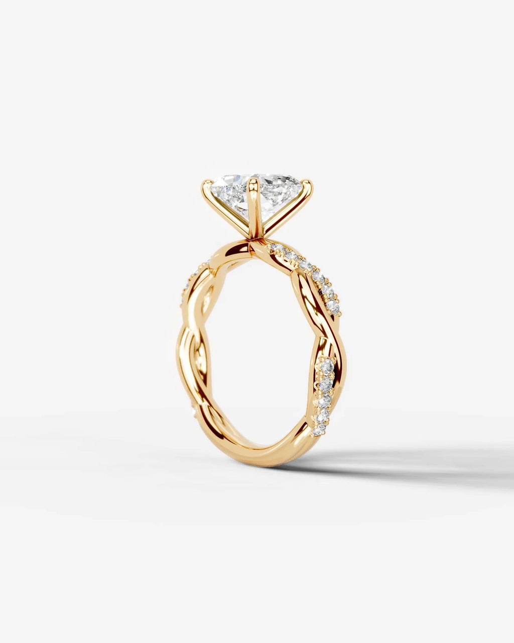 2 Carat Lab Grown Princess Cut Diamond Twist Engagement Ring