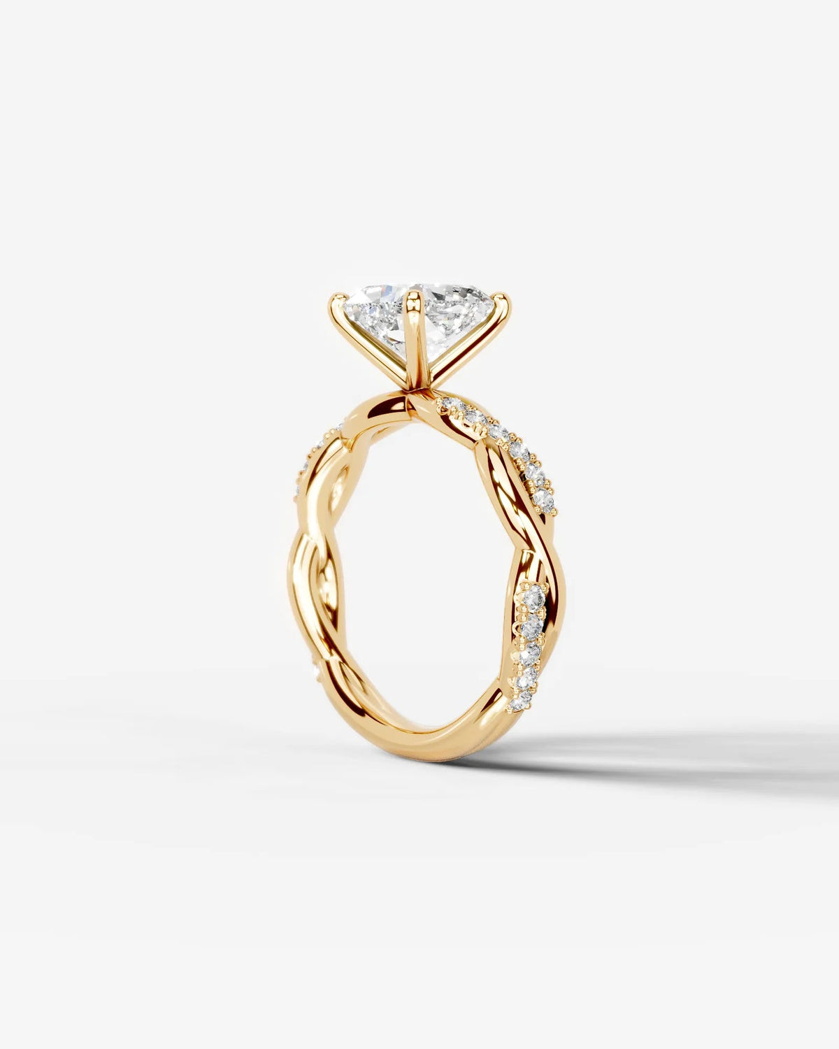 2 Carat Lab Grown Princess Cut Diamond Twist Engagement Ring