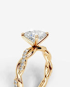 2 Carat Lab Grown Princess Cut Diamond Twist Engagement Ring