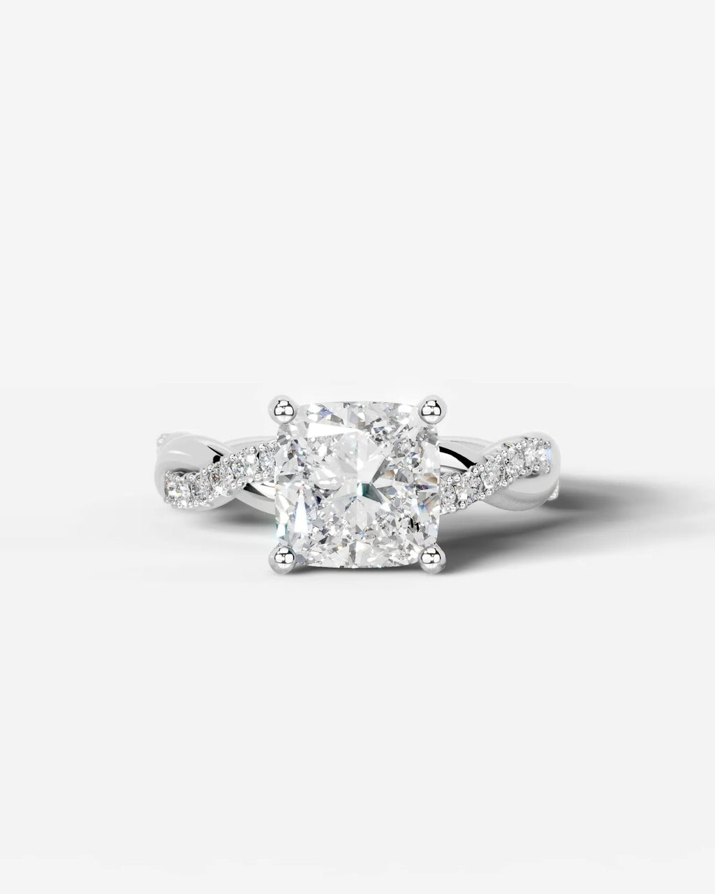 2 Carat Lab Grown Princess Cut Diamond Twist Engagement Ring
