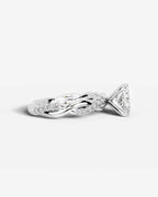 2 Carat Lab Grown Princess Cut Diamond Twist Engagement Ring