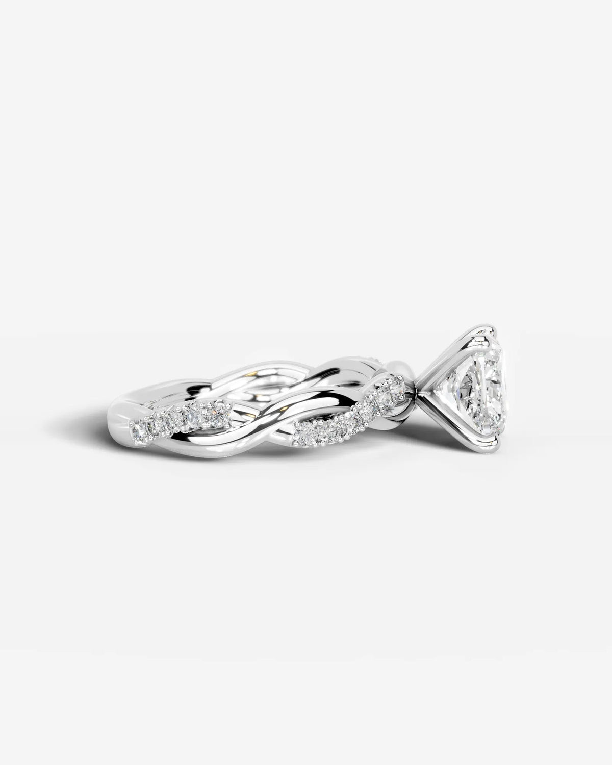 2 Carat Lab Grown Princess Cut Diamond Twist Engagement Ring