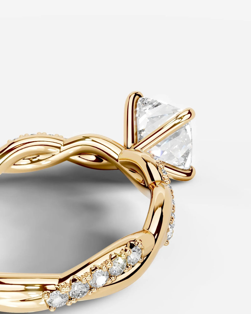 2 Carat Lab Grown Princess Cut Diamond Twist Engagement Ring