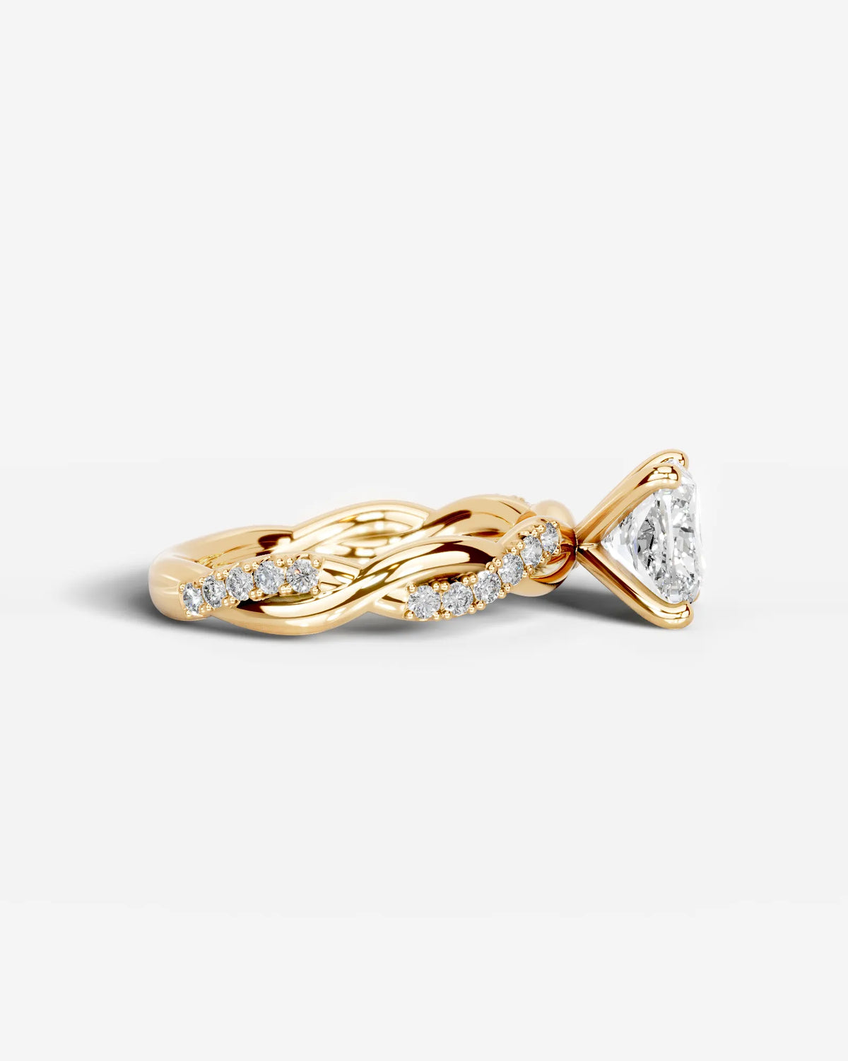 2 Carat Lab Grown Princess Cut Diamond Twist Engagement Ring