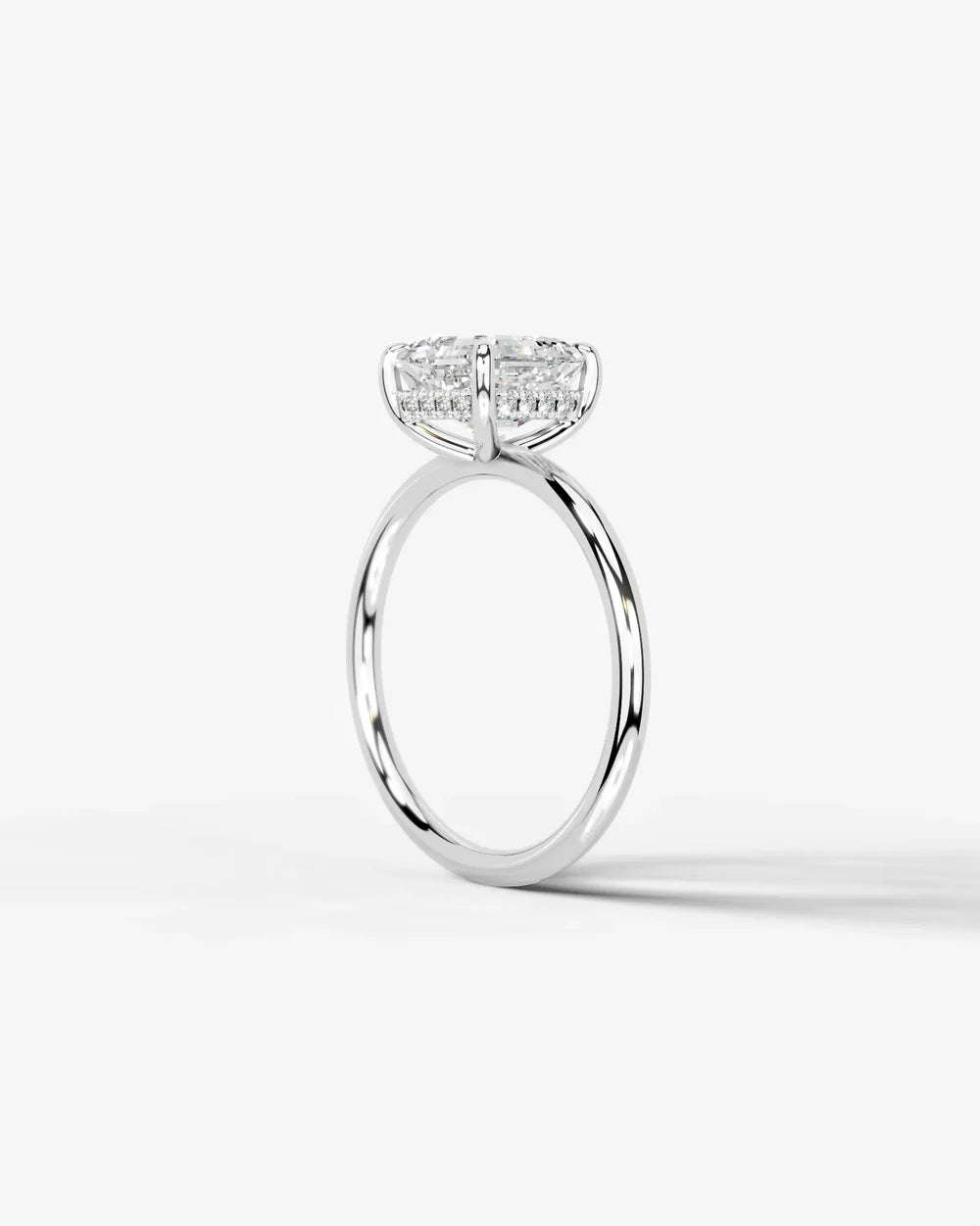 2 Carat Lab Grown Asscher Cut Diamond Pavé Basket Ring