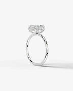 2 Carat Lab Grown Asscher Cut Diamond Pavé Basket Ring