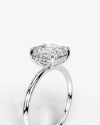 2 Carat Lab Grown Asscher Cut Diamond Pavé Basket Ring